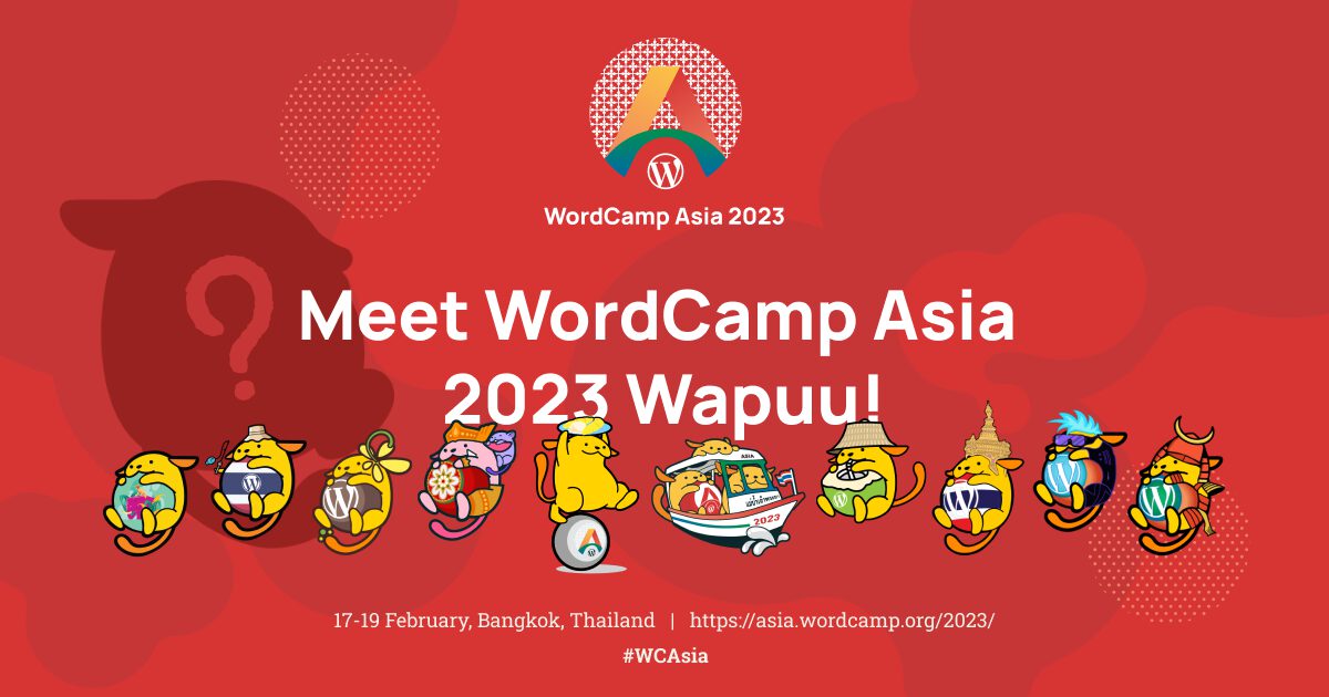WordCamp Asia 2023 の わぷーデザインで選出されました